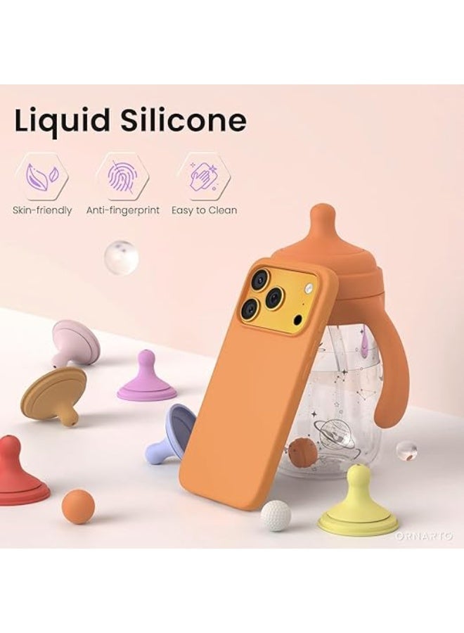 جراب متوافق مع iPhone 17 Pro Max مقاس 6.9 بوصة، مصنوع من السيليكون السائل النحيف بأربع طبقات من المطاط الناعم المقاوم للصدمات، جراب هاتف واقٍ لهاتف iPhone 17 Pro (فاكهة السلمون) - Image 2